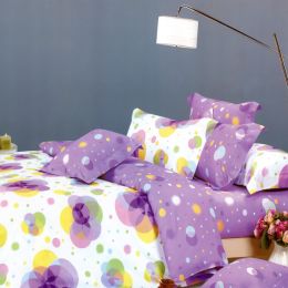 Blancho Bedding - [Pink Purple Neon] 100% Cotton 3PC Duvet Cover set (Twin Size)(Comforter not included)