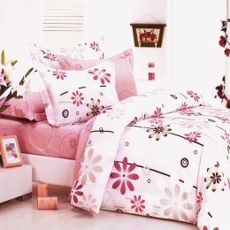 Blancho Bedding - [Cherry Blossom] 100% Cotton 4PC Duvet Cover Set (Queen Size)(Comforter not included)