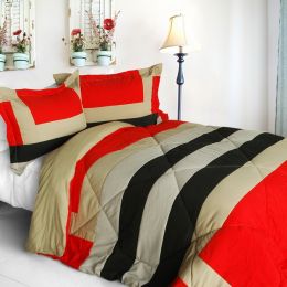 [Home Prairie] Quilted Patchwork Down Alternative Comforter Set (Full/Queen Size)