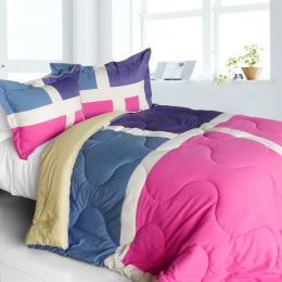 [Nice Tamil] Quilted Patchwork Down Alternative Comforter Set (Twin Size)