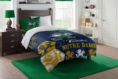 Notre Dame OFFICIAL Collegiate "Hexagon" Twin Comforter & Sham Set